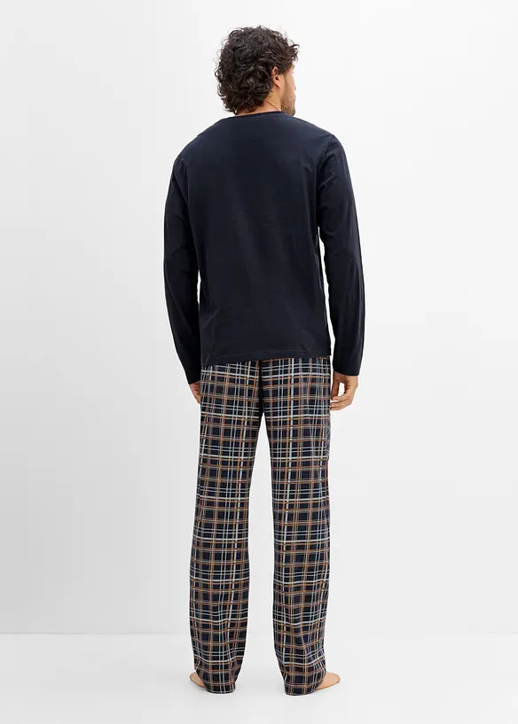 Pyjamas med &oslash;kologisk bomull og lange ermer, bonprix