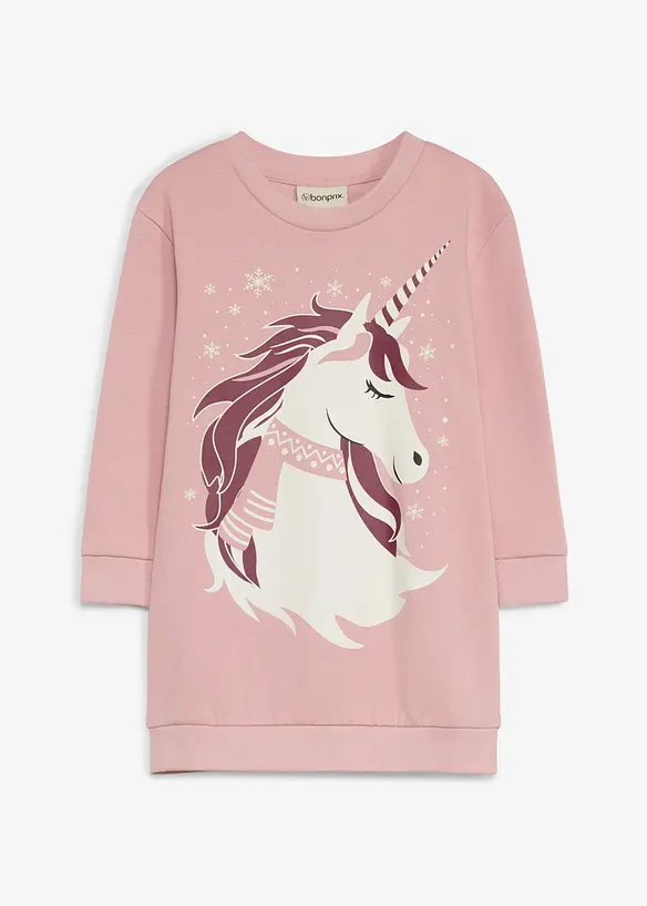 Sweatshirtkjole i 100% bomull, bonprix