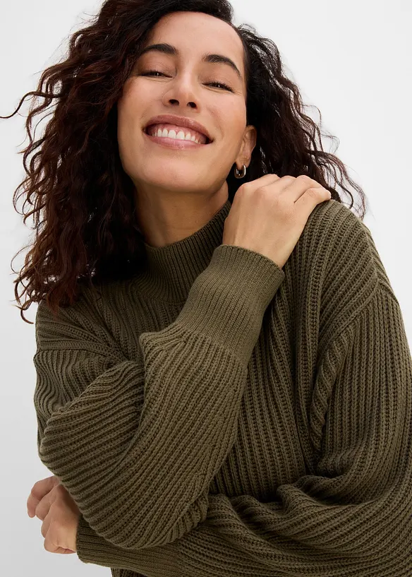 Oversized genser i 100% bomull, bonprix