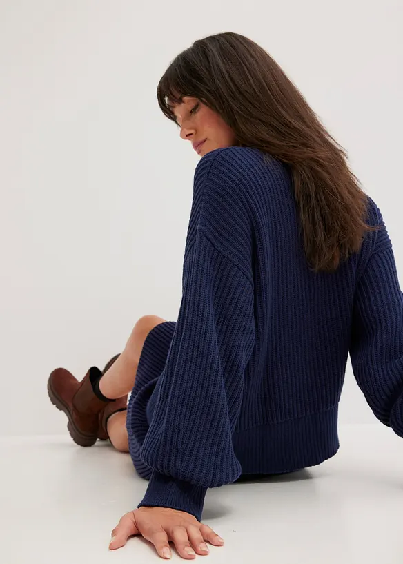 Oversized genser i 100% bomull, bonprix