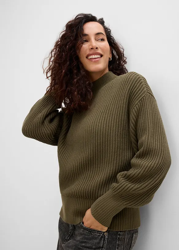 Oversized genser i 100% bomull, bonprix