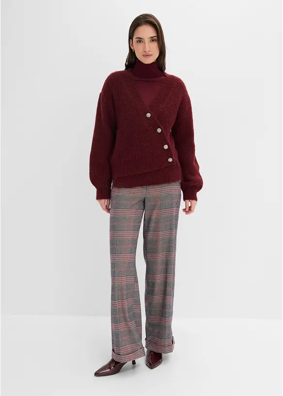 Grovstrikket cardigan i myk garnmiks med ull, bonprix