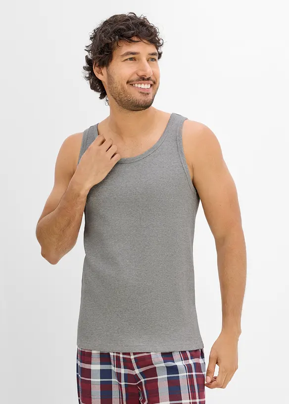 Singlet i &oslash;kologisk bomull (2-pack), bonprix