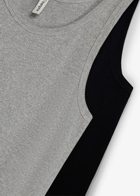 Singlet i &oslash;kologisk bomull (2-pack), bonprix