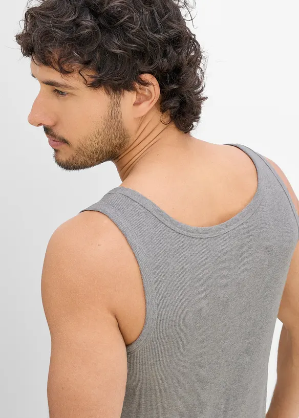 Singlet i &oslash;kologisk bomull (2-pack), bonprix
