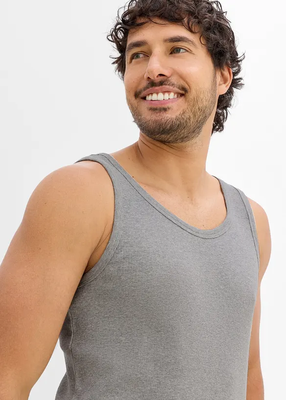 Singlet i &oslash;kologisk bomull (2-pack), bonprix