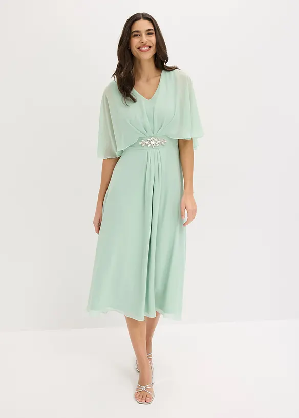 Chiffonkjole med strasspynt, bonprix