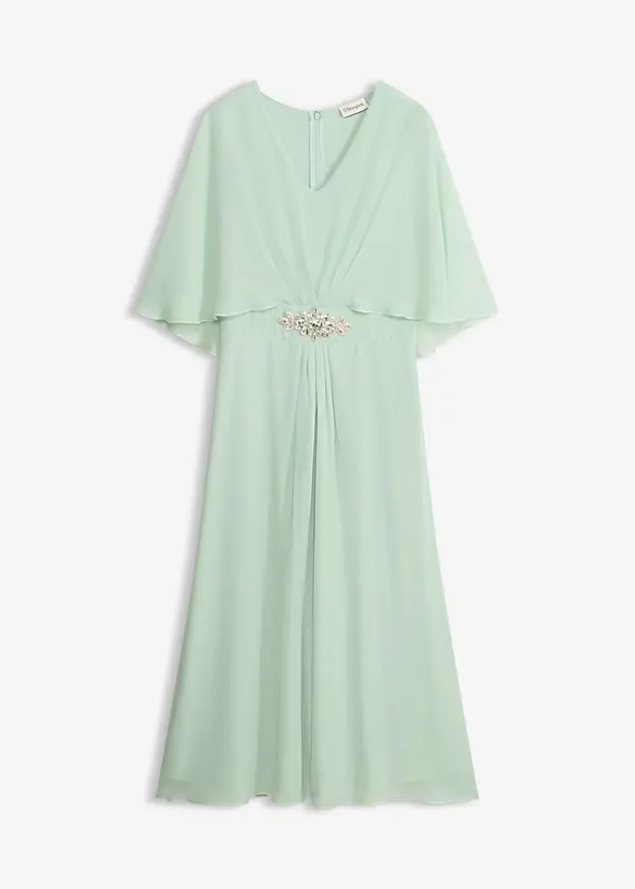 Chiffonkjole med strasspynt, bonprix