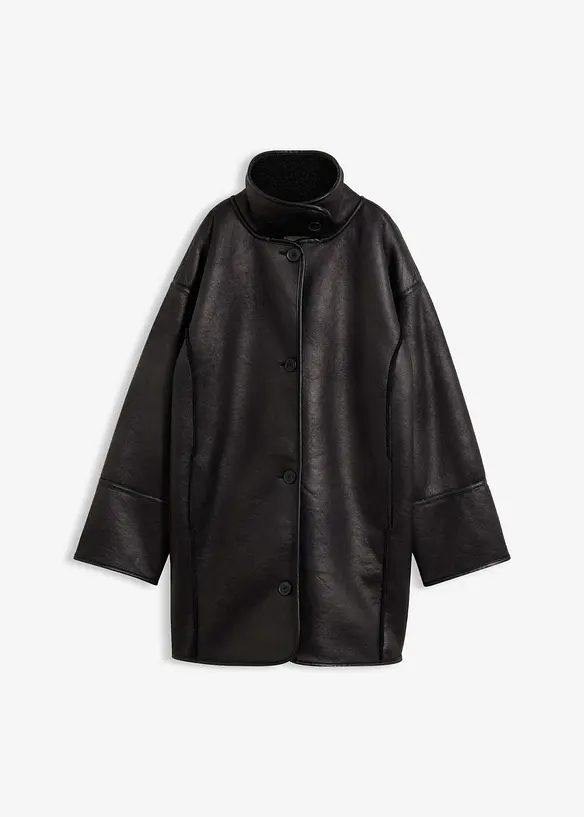 Oversized jakke i imitert lammeskinn, bonprix