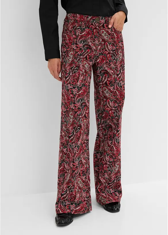 Wide Leg-stretchbukse med bomull, bonprix
