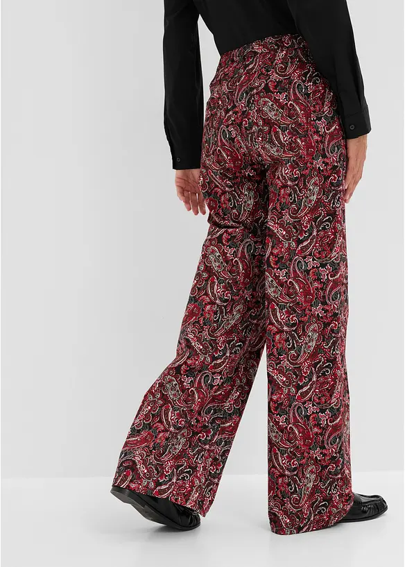 Wide Leg-stretchbukse med bomull, bonprix