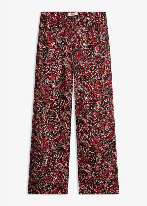 Wide Leg-stretchbukse med bomull, bonprix