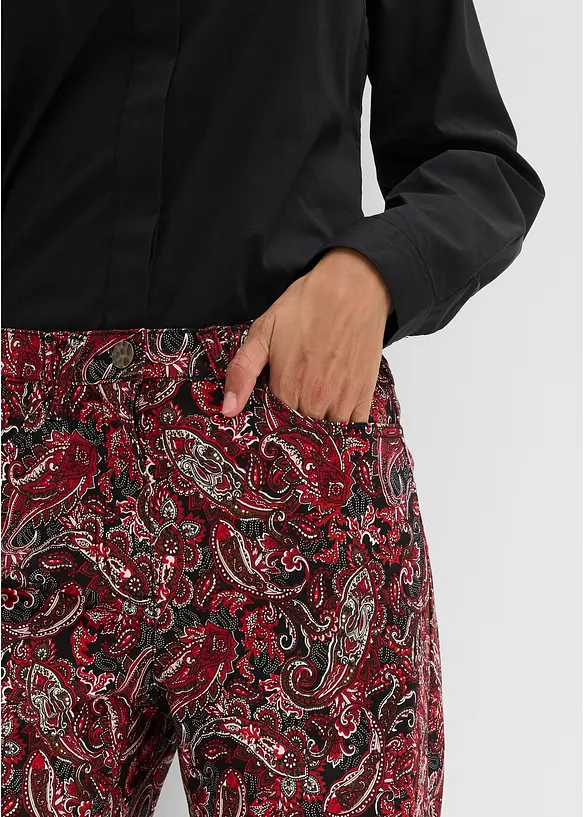 Wide Leg-stretchbukse med bomull, bonprix