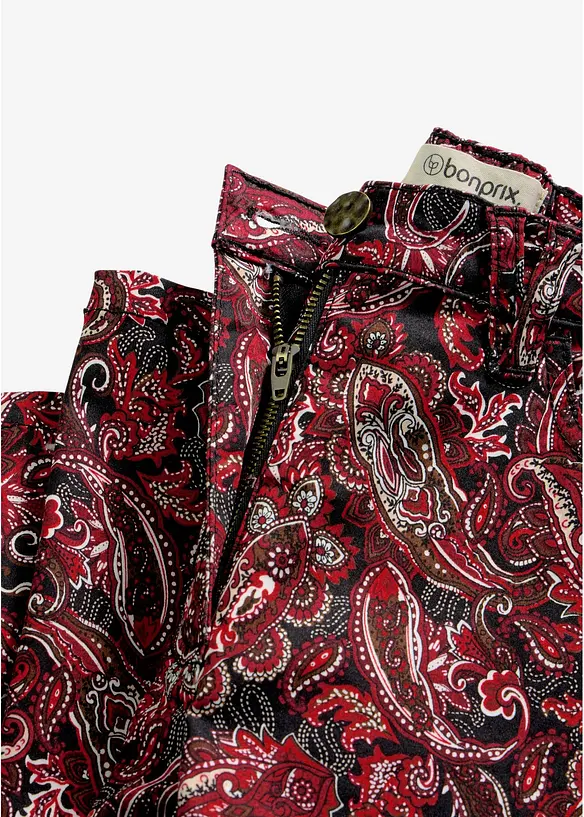 Wide Leg-stretchbukse med bomull, bonprix