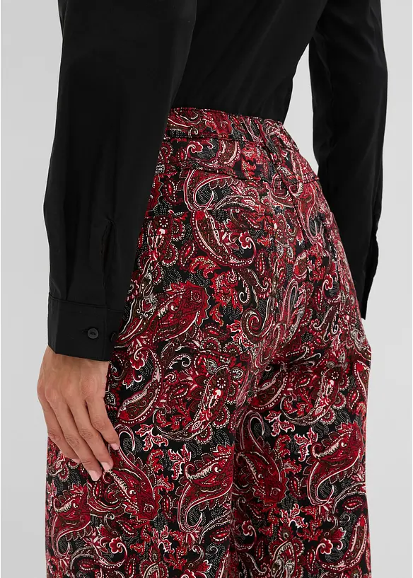 Wide Leg-stretchbukse med bomull, bonprix