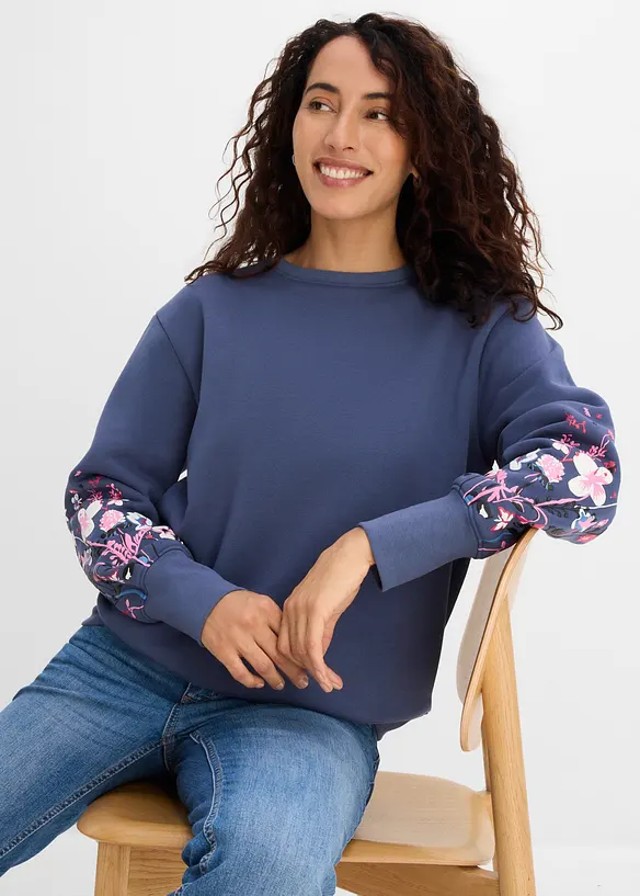 Sweatshirt i bomullsmiks, bonprix