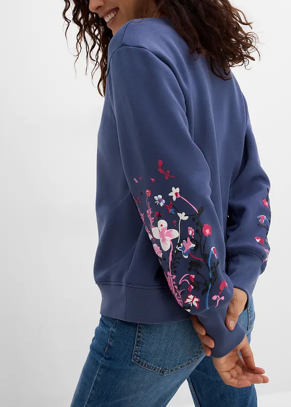 Sweatshirt i bomullsmiks, bonprix