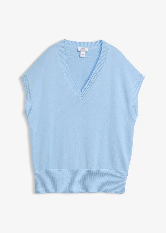 Strikkevest i 100% &oslash;kologisk bomull, bonprix