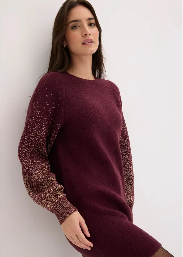 Strikkekjole med glittereffekt, bonprix