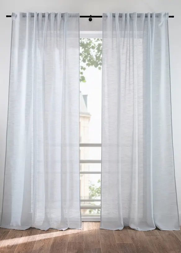Gardin i strukturmateriale, f&aring;s ogs&aring; i ekstra lang (1-pack), bonprix