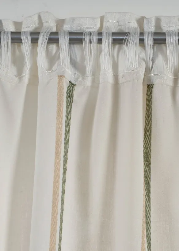 Gardin av &oslash;kologisk bomull med vevd stripem&oslash;nster (1-pack), bonprix