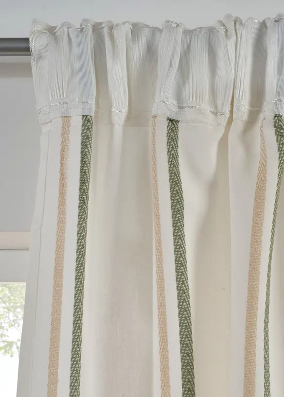 Gardin av &oslash;kologisk bomull med vevd stripem&oslash;nster (1-pack), bonprix