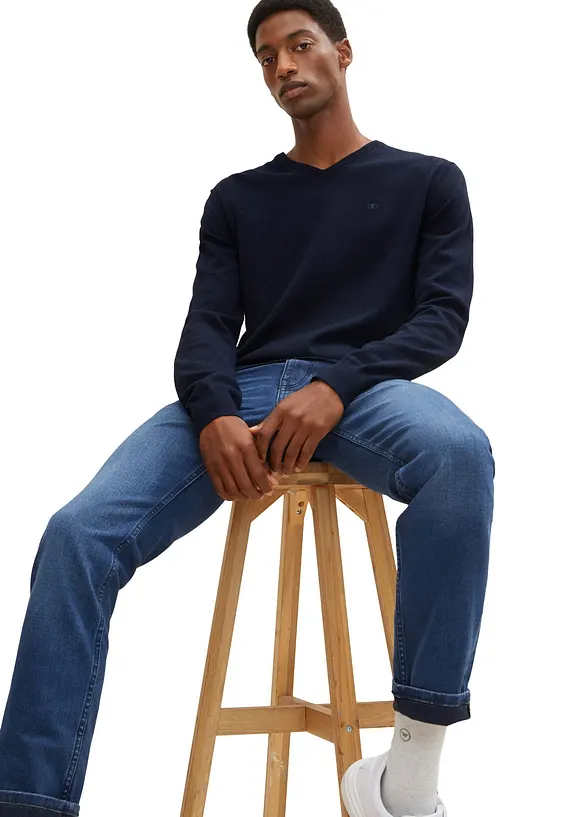 Finstrikket genser i 100% bomull fra Tom Tailor, Tom Tailor