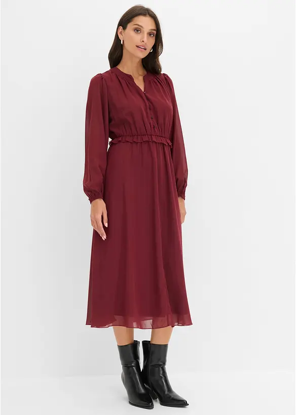Chiffonkjole med utsvingt skj&oslash;rt, bonprix