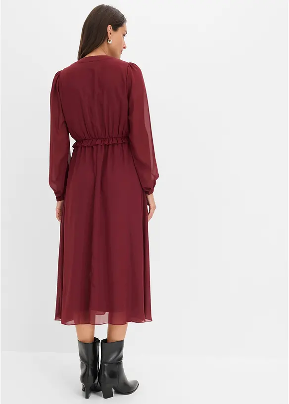 Chiffonkjole med utsvingt skj&oslash;rt, bonprix