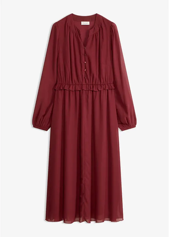 Chiffonkjole med utsvingt skj&oslash;rt, bonprix