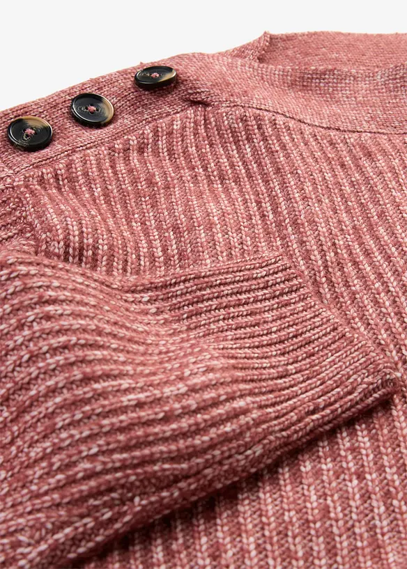 Oversized genser med knapper, bonprix