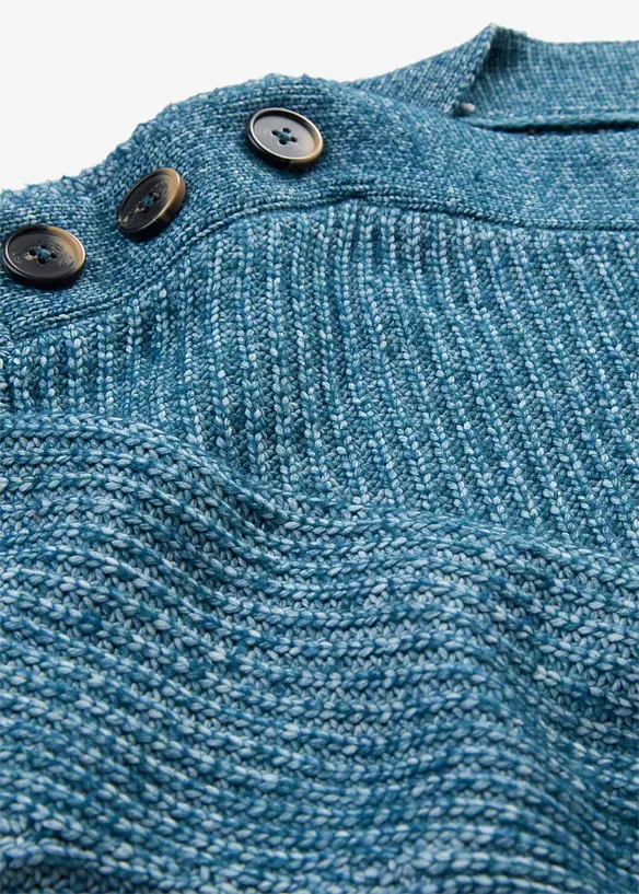 Oversized genser med knapper, bonprix