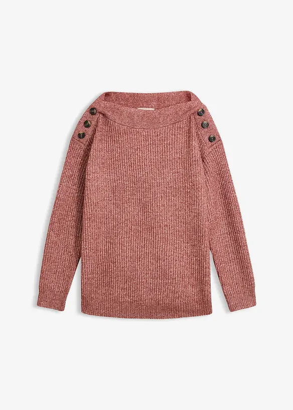 Oversized genser med knapper, bonprix