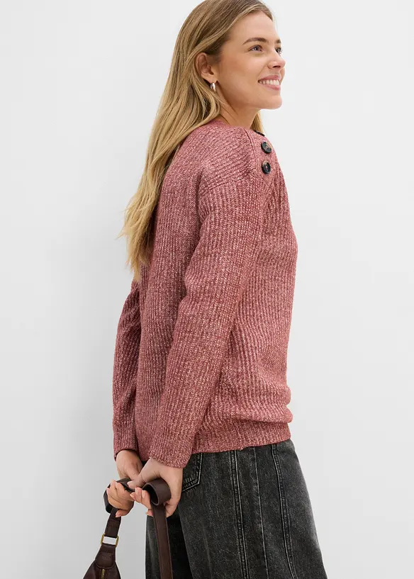 Oversized genser med knapper, bonprix