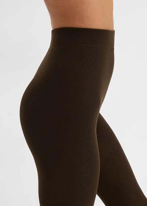 Varmende str&oslash;mpebukse med myk fleece 140 DEN (2-pack), bonprix