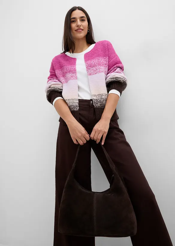 Grovstrikket cardigan i myk garnmiks med ull, bonprix