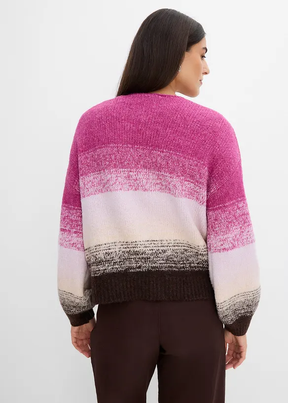 Grovstrikket cardigan i myk garnmiks med ull, bonprix