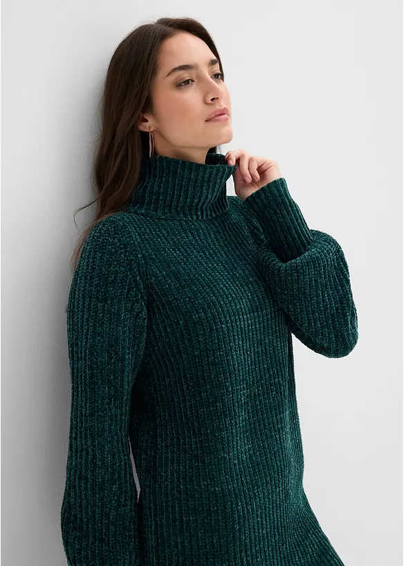 Strikket kjole i chenille av resirkulert polyester, bonprix