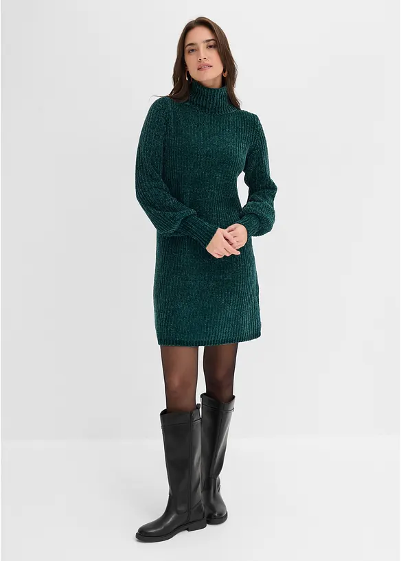 Strikket kjole i chenille av resirkulert polyester, bonprix