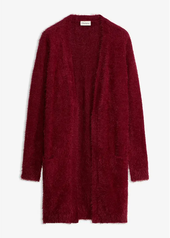 Lang strikkejakke i  fluffy stil, bonprix