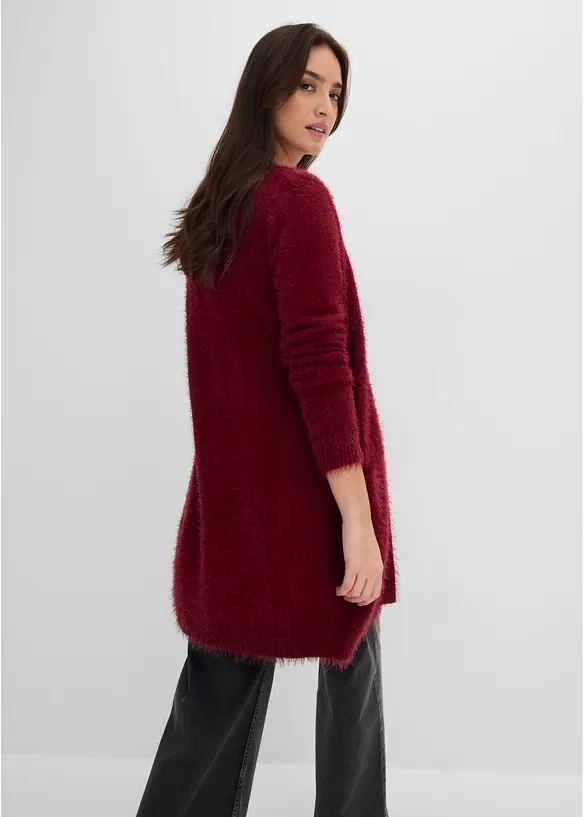 Lang strikkejakke i  fluffy stil, bonprix