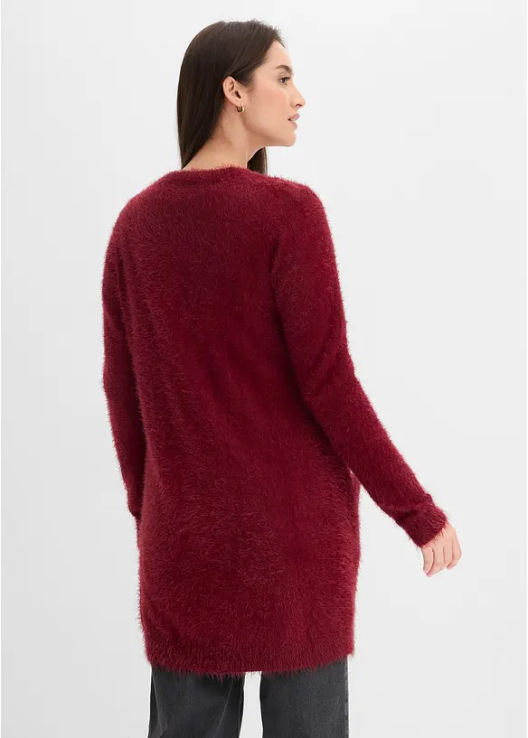 Lang strikkejakke i  fluffy stil, bonprix