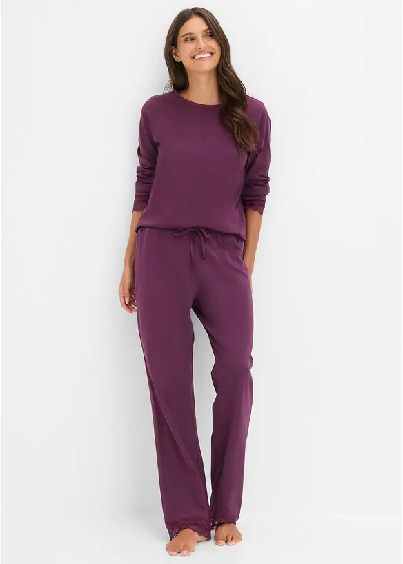 Pyjamas av myk &oslash;kologisk bomull, bonprix