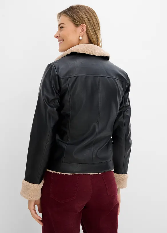 Jakke i imitert skinn, f&ocirc;ret, bonprix
