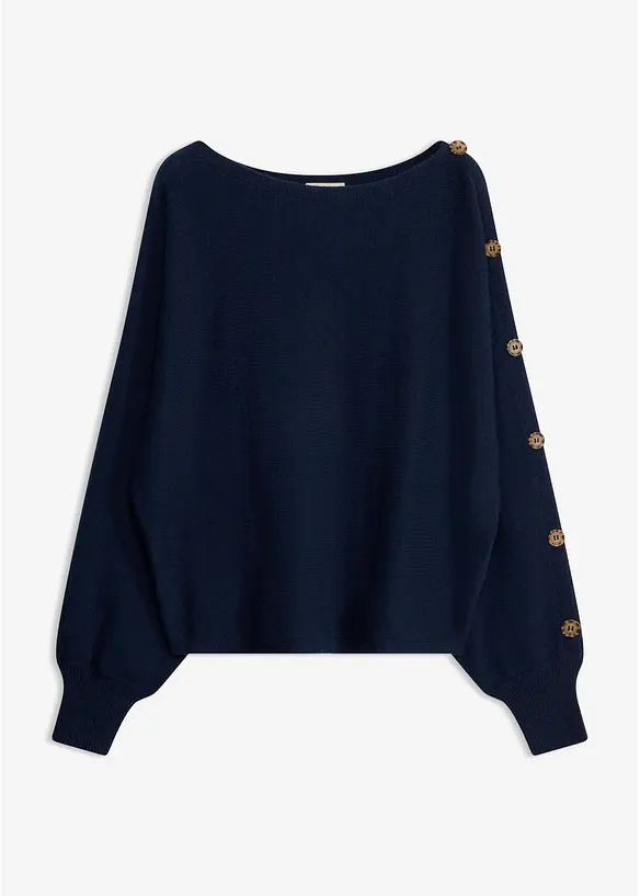 Genser med knappedetaljer, bonprix