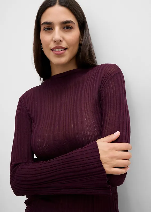 Halvtransparent, strikket topp, bonprix