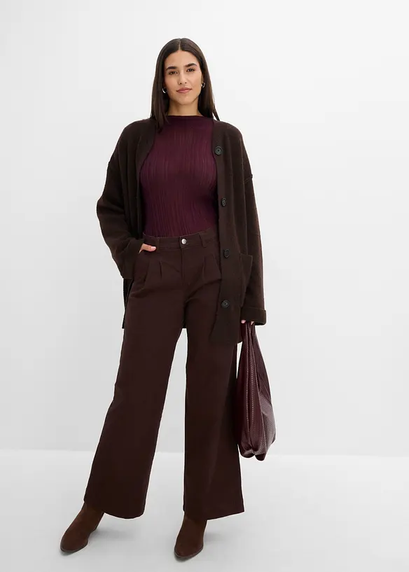Halvtransparent, strikket topp, bonprix