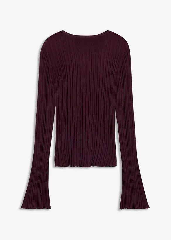 Halvtransparent, strikket topp, bonprix