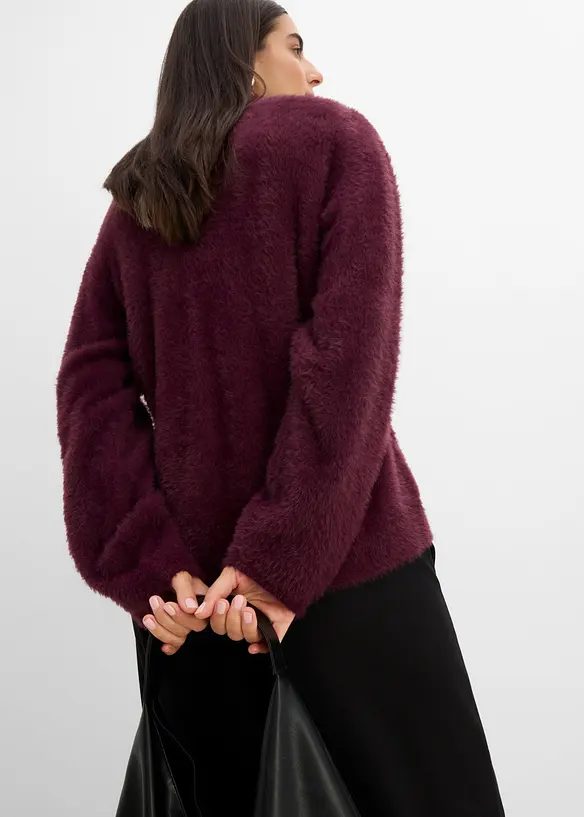 Oversized genser med skjerf, bonprix