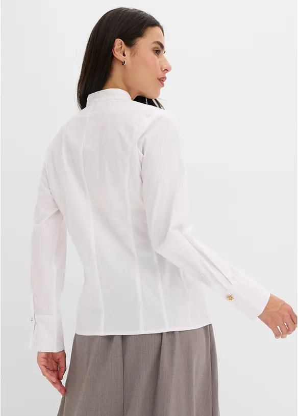 Strykefri bluse i stretchy poplin, bonprix